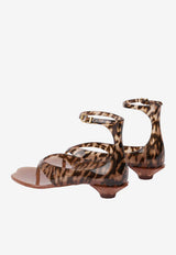Chloé Leopard Print Jelly Sandals Brown CH26U09VYF 296