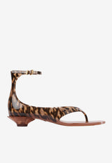 Chloé Leopard Print Jelly Sandals Brown CH26U09VYF 296
