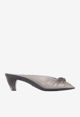 Chloé 55 Knotted Jelly Mules Gray CH26U17ORQ 065