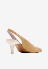 Chloé Suzie 55 Leather Slingback Pumps Beige CH26U18HXD 24F