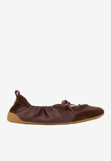 Chloé Kick Satin and Suede Ballet Flats Brown CH26U19SVH 28X