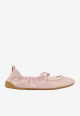 Chloé Kick Satin and Suede Ballet Flats Pink CH26U19SVH 6C6