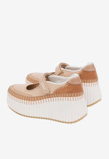 Chloé Nama Mary-Jane Platform Sneakers Beige CH26U19TYA 265