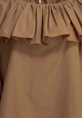 Chloé Ruffled Sleeved Top Brown CH26UH101144 26U
