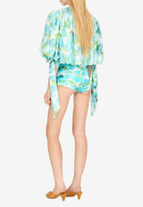 Chloé Floral Print Cropped Blouse Multicolor CH26UHT03387 91J