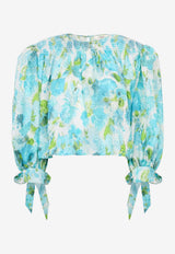 Chloé Floral Print Cropped Blouse Multicolor CH26UHT03387 91J