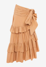 Chloé Ruffled Maxi Skirt Brown CH26UJU53144 26U