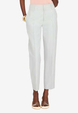 Chloé Cigarette Pants in Linen-Blend Dove CH26UPA04143 01M