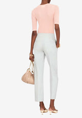 Chloé Cigarette Pants in Linen-Blend Dove CH26UPA04143 01M
