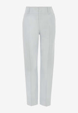 Chloé Cigarette Pants in Linen-Blend Dove CH26UPA04143 01M