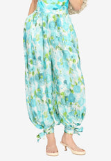 Chloé Fluid Pleated Pants in Silk-Jacquard Multicolor CH26UPA26387 91J