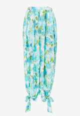 Chloé Fluid Pleated Pants in Silk-Jacquard Multicolor CH26UPA26387 91J