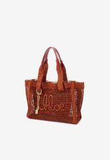 Chloé Summer Banana East-West Raffia Tote Bag Brown CH26US904P08 26M