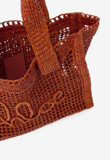 Chloé Summer Banana East-West Raffia Tote Bag Brown CH26US904P08 26M