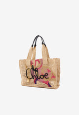 Chloé Summer Banana East-West Raffia Tote Bag Multicolor CH26US904R93 2YB