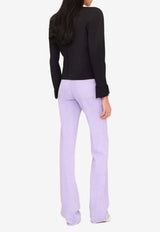 Chloé Collarless Fitted Jacket in Wool-Crêpe Black CH26UVE04061 001