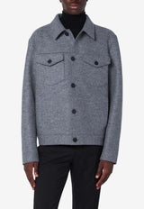 Harris Wharf London Wool Buttoned Jacket Gray CH9331MLK/R_HARWH-139