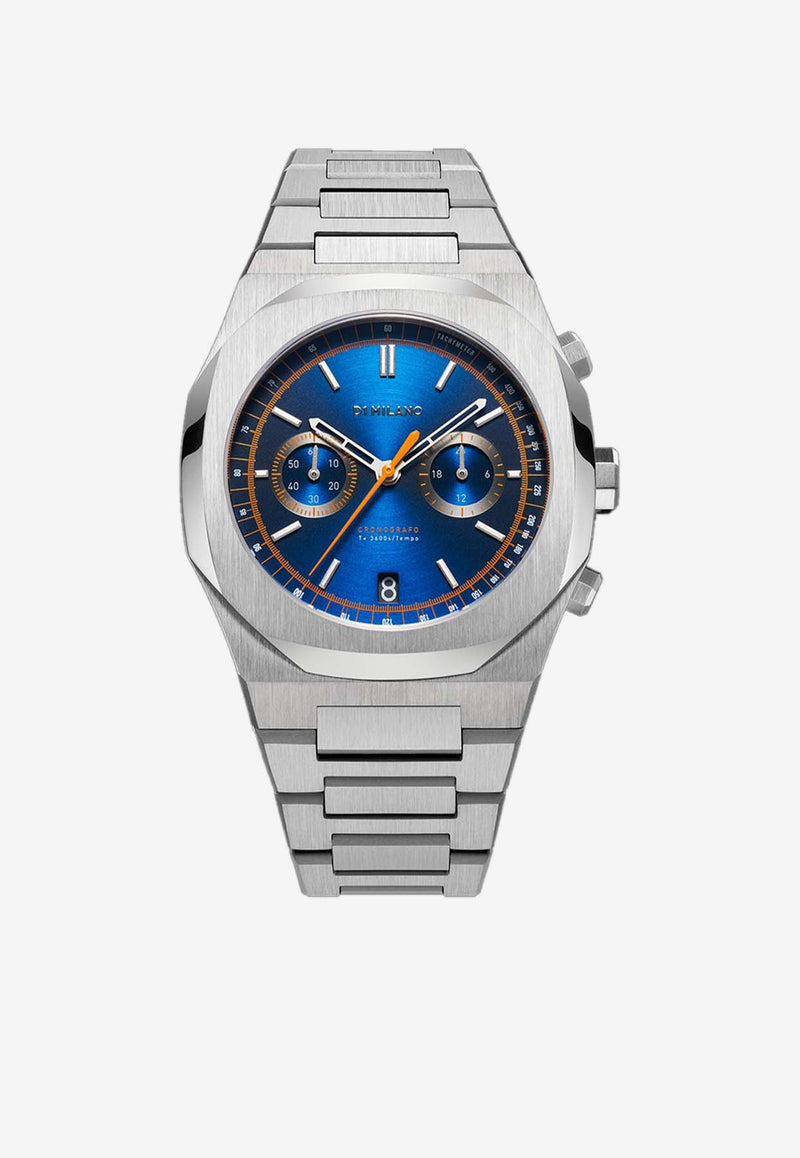 D1 Milano Chronograph Stainless Steel 41.5 MM Watch Blue CHBJ09ROYAL BLUE