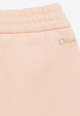 Chloé Kids Babies Logo Embroidered Track Pants Pink CHC20017-BCO/O_CHLOE-45F