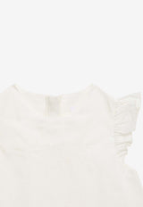 Chloé Kids Baby Girls Broderie Anglaise Dress and Hat Set White CHC20039-ACO/O_CHLOE-117