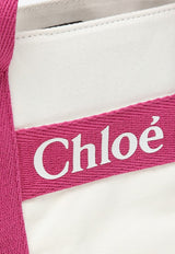 Chloé Kids Girls Logo Canvas Tote Bag White CHC20046CO/O_CHLOE-117
