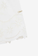 Chloé Kids Girls Embroidered Mini Dress White CHC20064-ACO/O_CHLOE-117