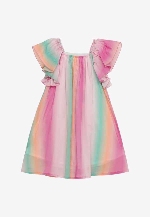 Chloé Kids Girls Tie-Dye Ruffled Dress Multicolor CHC20065-ACO/O_CHLOE-Z41