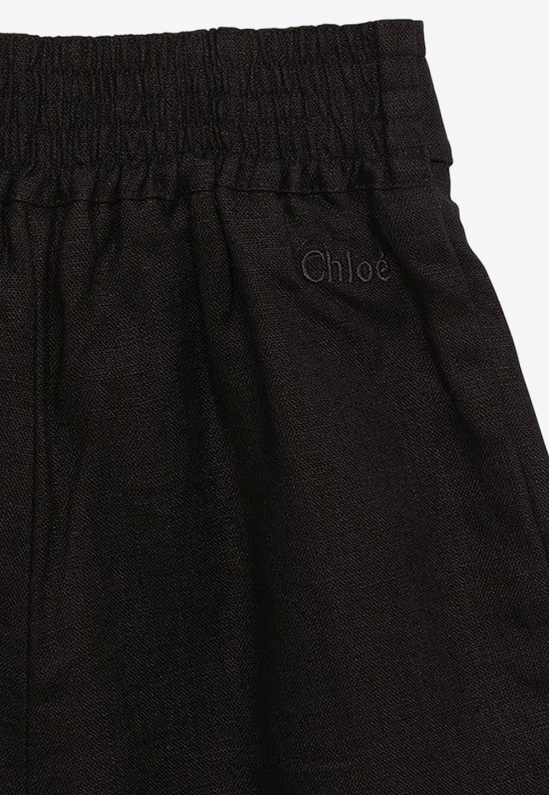 Chloé Kids Girls Wide-Leg Pants with Bow Detail Blue CHC20080-ALI/O_CHLOE-859