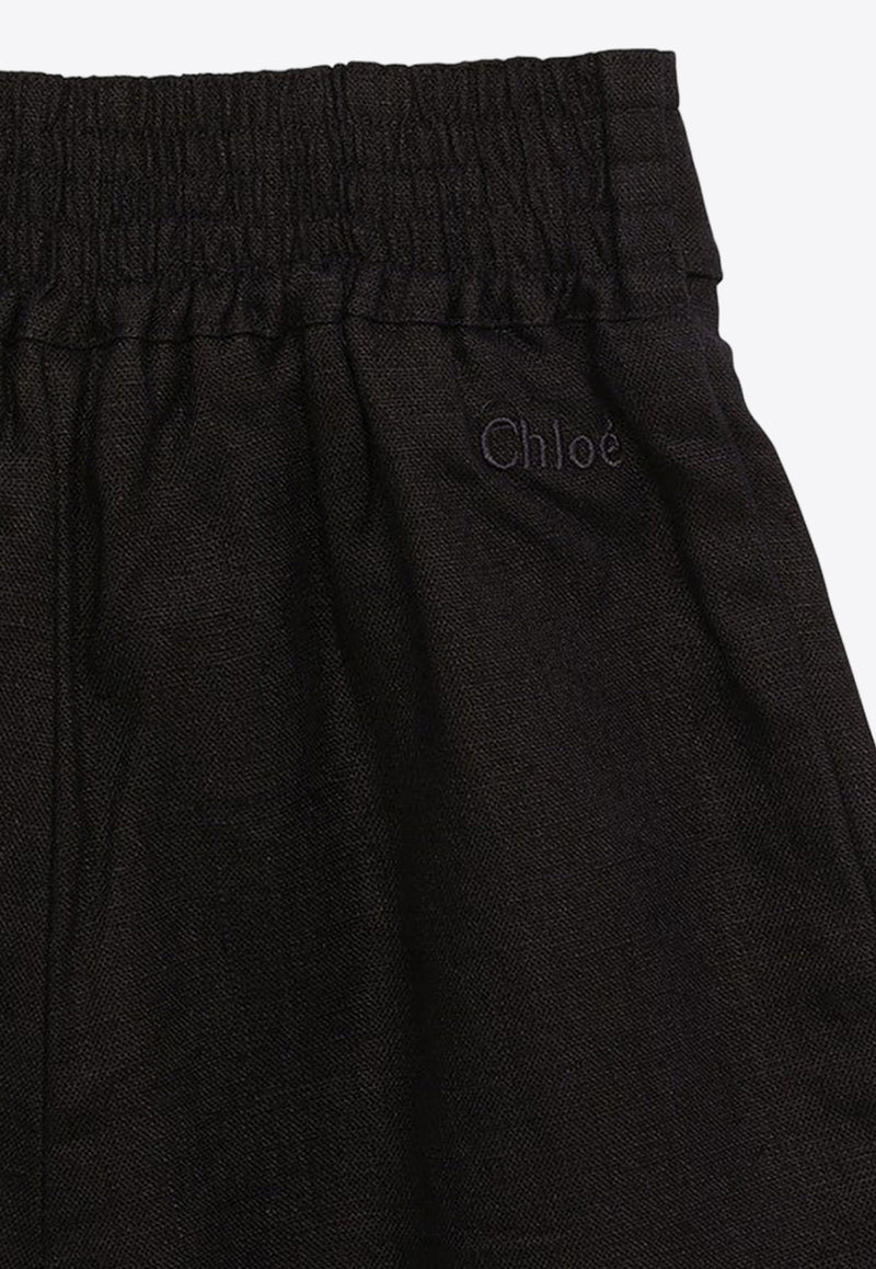Chloé Kids Girls Wide-Leg Pants with Bow Detail Blue CHC20080-BLI/O_CHLOE-859