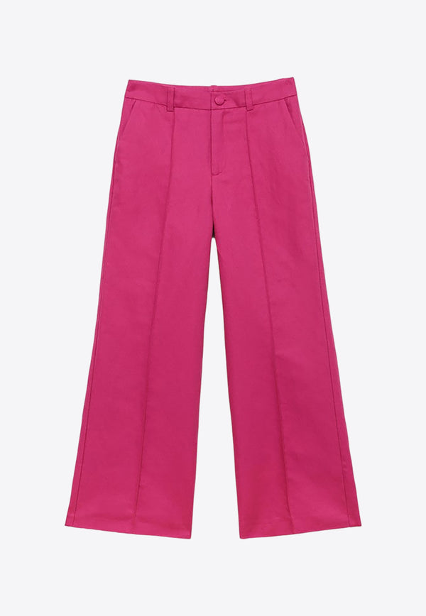 Chloé Kids Girls Straight-Leg Tailored Pants Pink CHC20081-ACO/O_CHLOE-49L