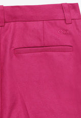 Chloé Kids Girls Straight-Leg Tailored Pants Pink CHC20081-ACO/O_CHLOE-49L