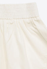 Chloé Kids Girls Logo Embroidered Mini Shorts White CHC20089-ACO/O_CHLOE-117