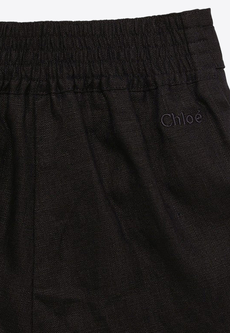 Chloé Kids Girls Bow-Detailed Shorts Black CHC20092-ALI/O_CHLOE-859