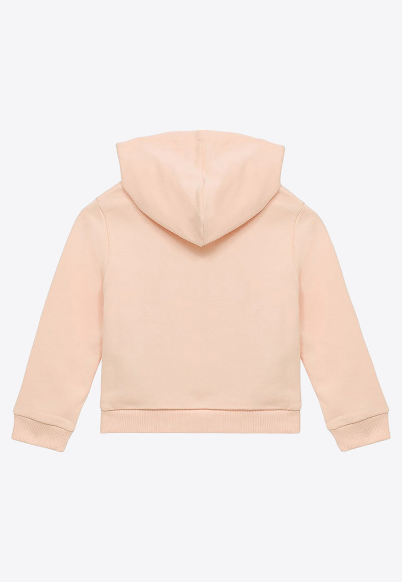 Chloé Kids Girls Zip-Up Hooded Sweatshirt with Eyelet Detail Pink CHC20094-CCO/O_CHLOE-45F