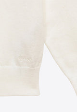 Chloé Kids Girls Logo-Embroidered Knitted Cardigan White CHC20097-ACO/O_CHLOE-117