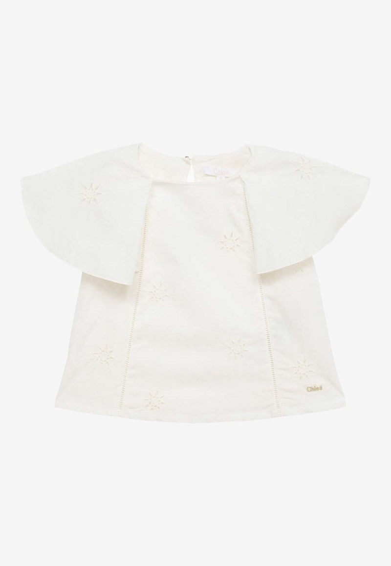 Chloé Kids Girls Broderie Anglaise Blouse White CHC20098-CCO/O_CHLOE-117