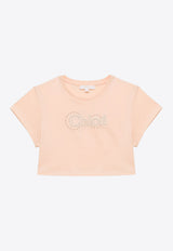 Chloé Kids Girls Logo Cropped T-shirt Pink CHC20114-ACO/O_CHLOE-45F