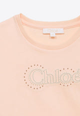 Chloé Kids Girls Logo Cropped T-shirt Pink CHC20114-ACO/O_CHLOE-45F