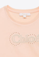 Chloé Kids Girls Logo Cropped T-shirt Pink CHC20114-CCO/O_CHLOE-45F