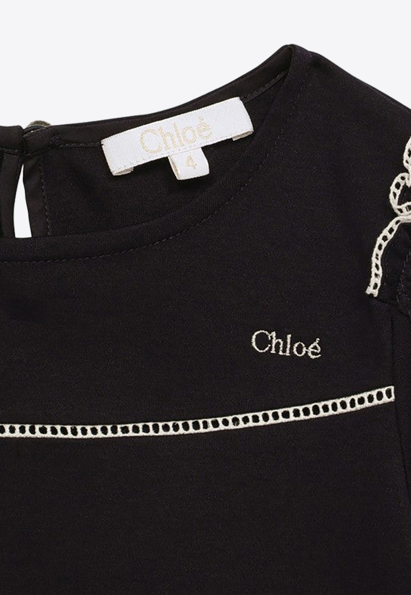 Chloé Kids Girls Ruffle-Detailed Top Blue CHC20115-ACO/O_CHLOE-859