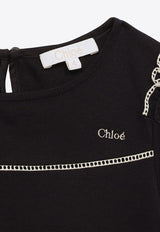 Chloé Kids Girls Ruffle-Detailed Top Black CHC20115-BCO/O_CHLOE-859
