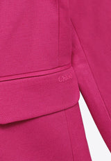 Chloé Kids Girls Single-Breasted Buttoned Blazer Pink CHC20118-BLI/O_CHLOE-49L
