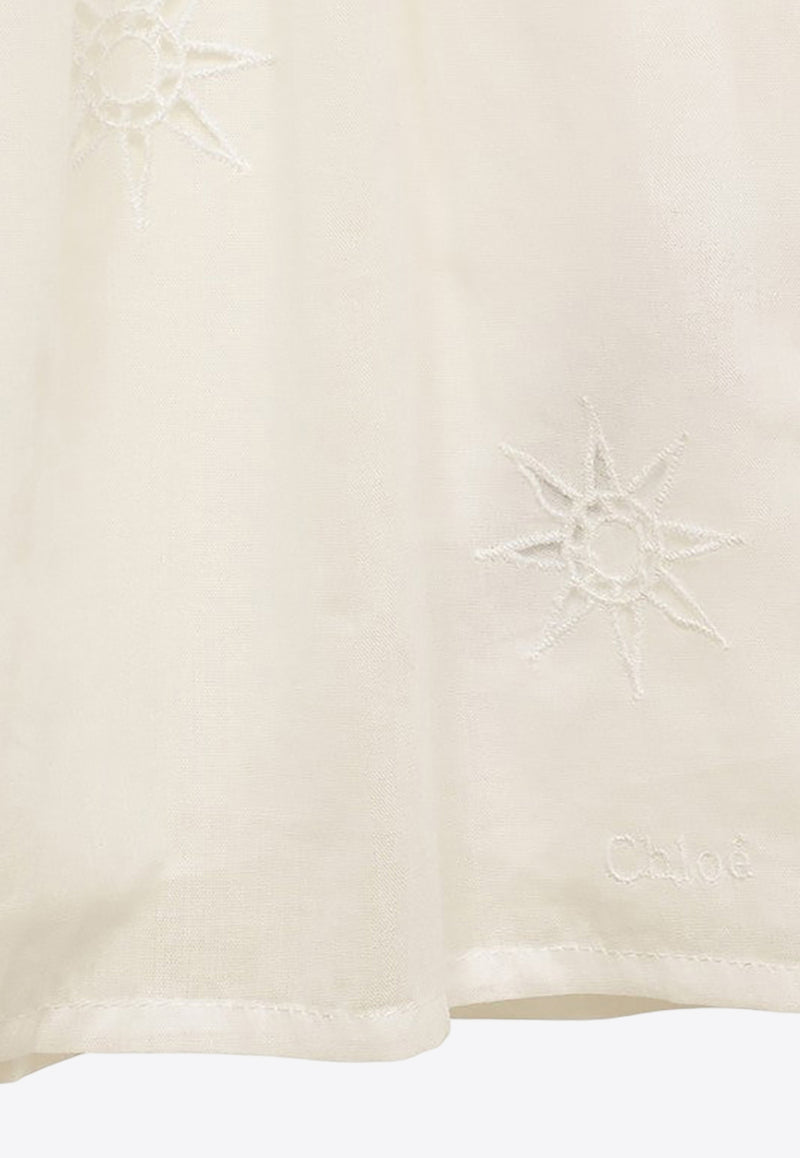 Chloé Kids Girls Long-Sleeved Ruffled Shirt White CHC20197-ACO/O_CHLOE-117