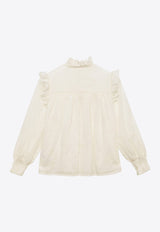 Chloé Kids Girls Long-Sleeved Ruffled Shirt White CHC20197-BCO/O_CHLOE-117