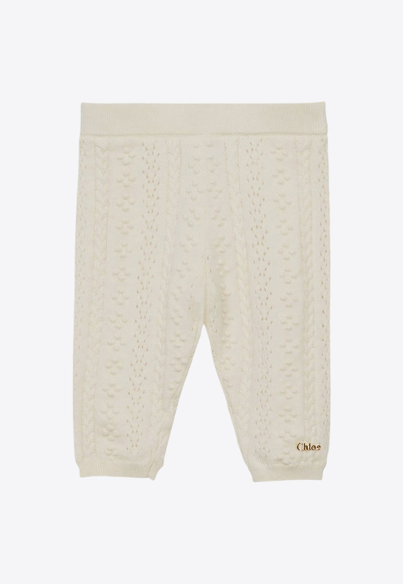 Chloé Kids Babies Knitted Logo Leggings CHC20227-ACO/P_CHLOE-148 CHC20227-ACO/P_CHLOE-148_622-6