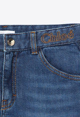 Chloé Kids Girls Washed Denim Pants Blue CHC20230-BDE/P_CHLOE-Z10