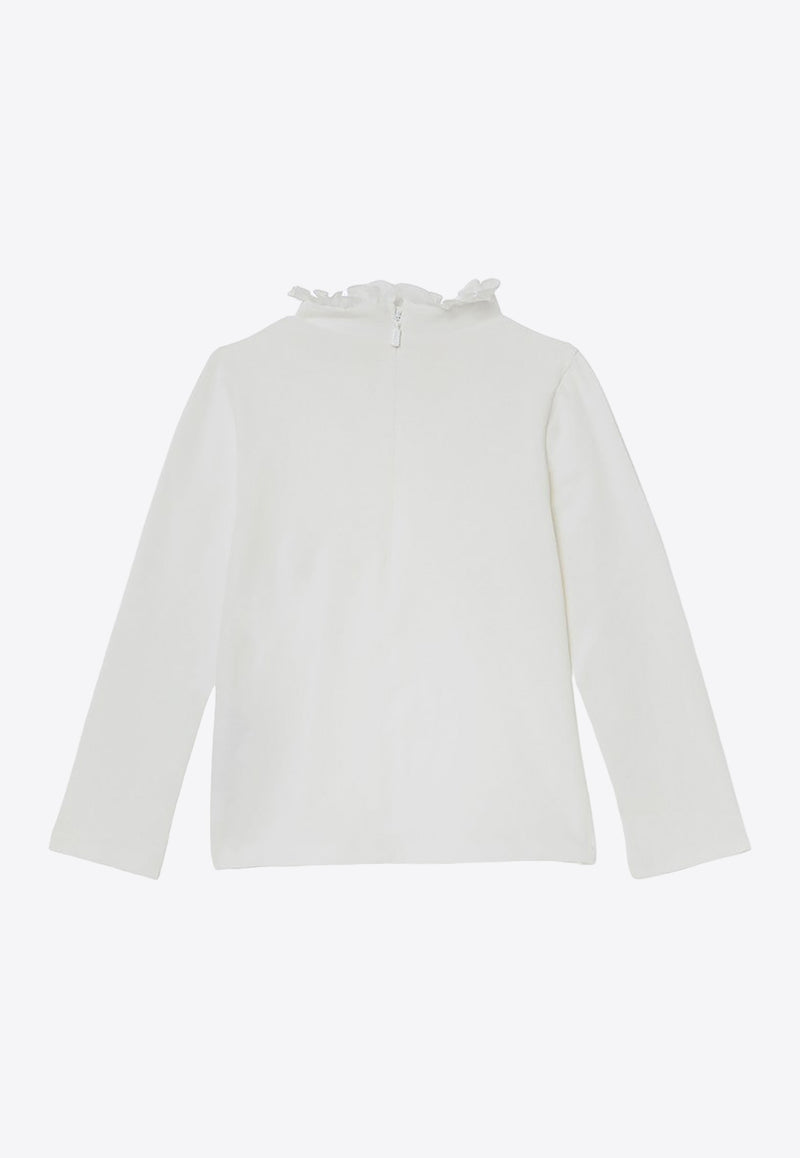 Chloé Kids Girls Ruffled Collar Top White CHC20251-ACO/P_CHLOE-117