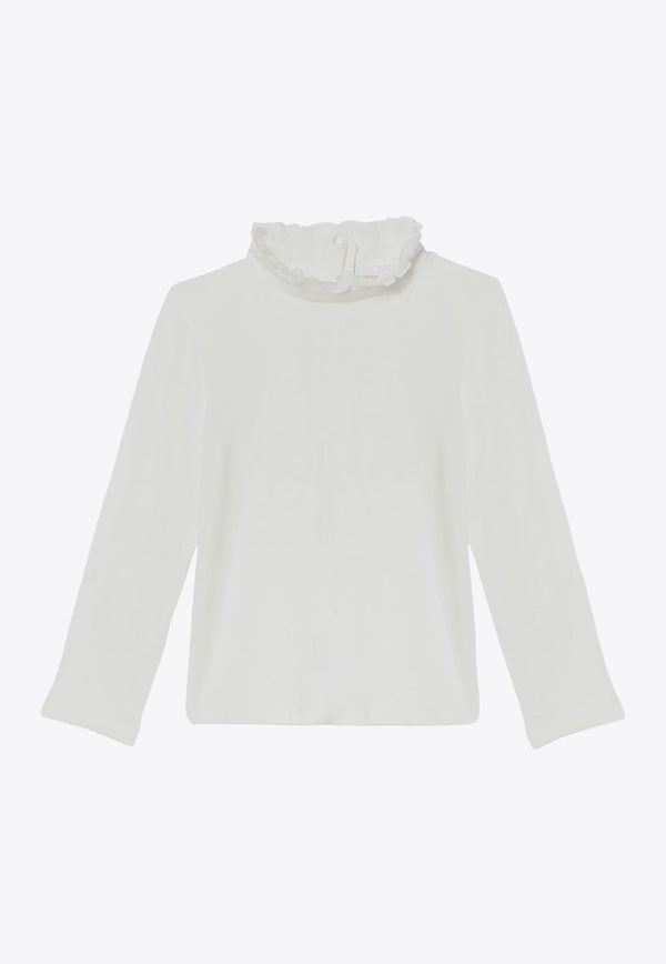 Chloé Kids Girls Ruffled Collar Top White CHC20251-BCO/P_CHLOE-117