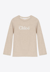 Chloé Kids Girls Long-Sleeved Logo T-shirt CHC20253-ACO/P_CHLOE-C03 CHC20253-ACO/P_CHLOE-C03_621-4