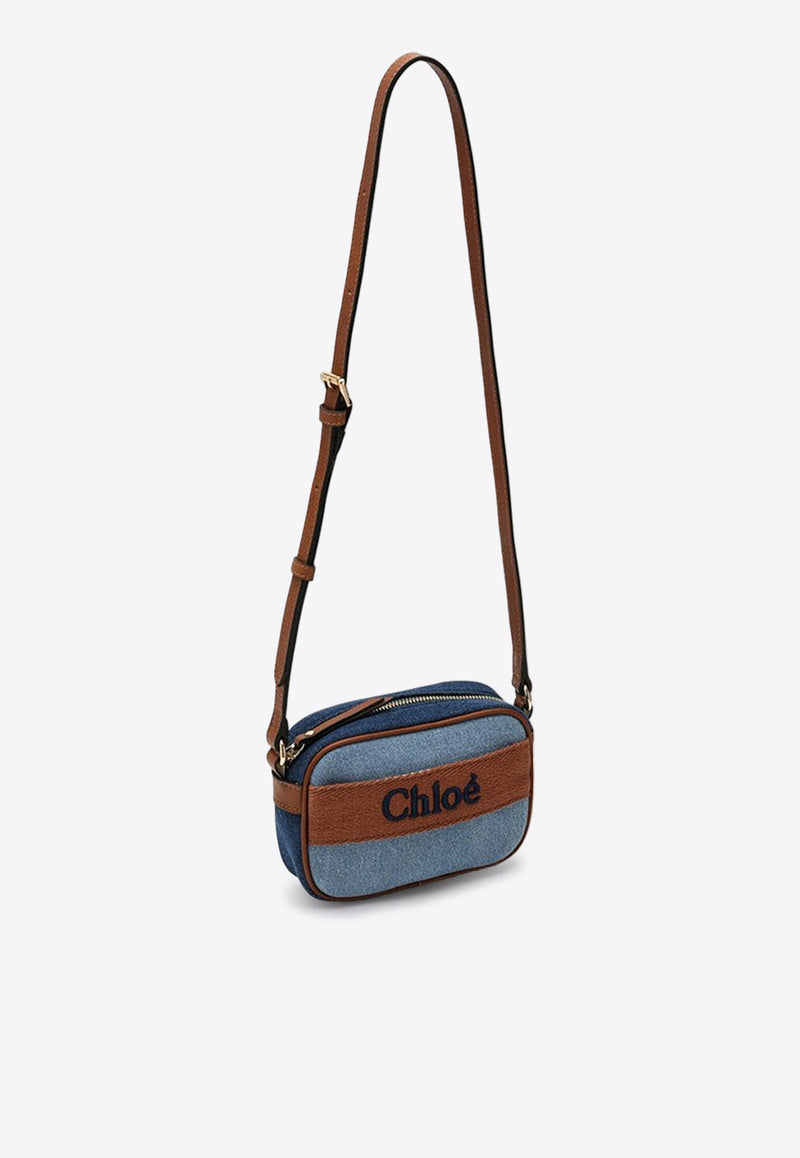 Chloé Logo Embroidered Denim Shoulder Bag Denim CHC20276CO/P_CHLOE-Z10